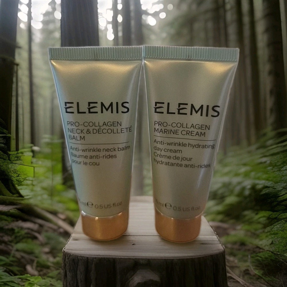 2X ELEMIS PRO-COLLAGEN NECK & DECOLLETE BALM (Travel Size/15ml/.5oz/Sealed)